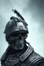 Placeholder: All Black Jqpanese soldier, high tech skull special forces helmet, samurai soldier, white smoke, dark, rage, sorrow, high definition, ultra 8 k, volumetric lighting, blue fire, fog