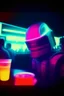 Placeholder: Depressive robocop night tokio drinks neon, clown party, fugifilm polaroid