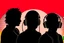 Placeholder: Silhouette of three people wearing headphones