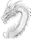 Placeholder: Drawing a dragon without colors and a white background