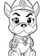 Placeholder: outline art for Paw Patrol coloring page, Japanese manga style, cartoon style, cute face, white background sketch style, full body is a must, only use outline, clean line art, no shadow, bold outline