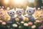 Placeholder: cute chibi kittens fighting on a flowerfield in sunshine, ethereal, cinematic postprocessing, dof, bokeh Weight:1 detailed matte painting Weight:0.9