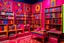 Placeholder: A magenta psychic library with telekinetic books designed in Kuna Molas painted by Wassily Kandinsky