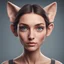 Placeholder: female human with catlike eyes ears and nose