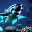 Placeholder: Aquatic shark creature with bioluminescent bodyparts, unreal engine 5, 8k resolution, photorealistic, ultra detailed