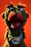 Placeholder: Waist up muppet Portrait, Nicolas maduro muppet doll, mustache, photo studio, red background, unreal engine 5, concept art, art station, ray tracing, lumen lighting, ultra detail, volumetric lighting, 3d.