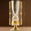 Placeholder: crystal ornate hourglass with a transparent body, gold sand, transparent, rococo, Artstation, intricate detailed 8 k, ornate and jewels,