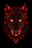 Placeholder: Create a logo featuring an elektronic PCB circuit in the shape of a wolf's head against a black background with red electric sparks. The red electric sparks should add a dynamic and energetic element to the design.