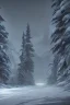 Placeholder: Concept art of the Olympic National Forest at night during winter by Ignis Bruno