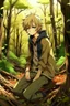 Placeholder: Dirty Blonde Anime Teen Boy in the woods