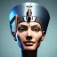 Placeholder: Nefertiti cyberpunk, full body, robocop