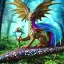 Placeholder: cute, adorable baby dragon made of crystals and gems, glittery scales, iridescent wings, sitting on forest floor, muted rainbow colors, intricate, fine detail, 8k, sharp, crisp, high-quality, 4k , octane render, detailed matte, brian froud, howard lyon, anne stokes, lisa parker, selina french, greg rutowski