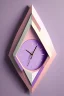 Placeholder: Scandi wall clock with pastel colors Minimalist wooden clock Pale purple and pale pink decor Geometric unique clock Personalized clock