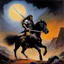 Placeholder: [oil painting illustration] Molly Hatchet as Frank frazetta's Death Dealer: All is lost. Molly Hatchet is fighting with his guitar as a sword, the screams of pain and suffering echo of his opponents as they are dispatched all around him. Even in death, they call his name, begging forgiveness for their failure to win the day.