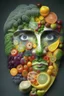 Placeholder: a human face made only of fruits & vegetables