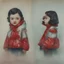 Placeholder: Disney snow white, red, autochrome, plastic puffy jacket