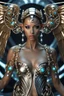 Placeholder: digital photo art,beautiful angel cyborg all surface body jewelry diamonds,full body