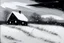 Placeholder: snowy land with a lone pale weather-beaten cottage, (heavy snowing:2), acrylic paint, minimal art, low colors of steel gray, snow white and black, sparse pale cobalt tint leak, wild brush strokes, hard winter, storm dynamics, great wind diagonals, gloomy mountain skyline