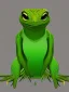 Placeholder: a green gecko with big eyes staring at you portrait minimalist