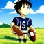 Placeholder: Ghibli, joueur de football, dans un champs.