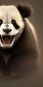 Placeholder: Demonic panda with fangs and scary in hell