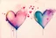Placeholder: Abstract watercolour hearts with sketchy pencil outlines