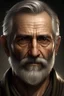 Placeholder: a man in his late fifties, grey hair, short grey beard, middle eastern features, big forehead, hooked nose, piercing brown eyes, realistic epic fantasy style