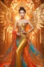 Placeholder: Gorgeous photography full body Beautiful super model Chinese woman dressing Lady Angel colorful art conceptual, amazing artwork, hyper detailed, ultra maximalist quality, 12k , close-up portrait,crystal ornaments background, golden hour