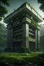 Placeholder: picture of an ancient nuclear semiotics brutalist architecture jungle temple. concept art hyperrealism