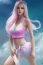 Placeholder: full body shot of Cotton candy girl, digital painting, high quality,standing pose, by IrinaKapi