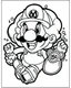 Placeholder: outline art for Mario Vs Goomba coloring page, Japanese manga style, cartoon style, cute face, white background sketch style, full body is a must, only use outline, clean line art, no shadow, bold outline