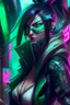 Placeholder: Akali from league of legends in cyberpunk style