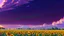 Placeholder: purple sky full of stars, sunflower field, anime, high res, makoto shinkai