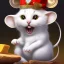 Placeholder: A small flurry mouse, sitting on the head of a cat, the mouse is eating cheese cartoon, artstation, unreal engine, clipart