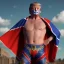 Placeholder: realistic image of donald trump as a mexican wrestling fighter posing outdoors, Mexican eyes wrestling mask, red and blue breeches, confederate flag cape, retro style, 80s, vibrant color, highly detailed, sky background, concept art, unreal engine 5, god rays, ray tracing, RTX, lumen lighting, ultra detail, volumetric lighting, 3d, finely drawn, high definition, high resolution.