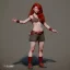 Placeholder: Full body Red hair halfling girl