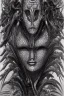 Placeholder: Biomorphic Biomechanical Alien Queen, beautiful face by Giger