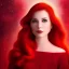 Placeholder: Full body portrait, painting, medium shot lady background volumetric red hair fractals