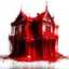 Placeholder: RED INK DRIPPING FORMING BUILDING LIKE STRUCTURES AND STREETS