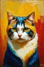 Placeholder: Portrait of a cat by Van Gogh