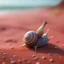 Placeholder: elongated gremlin female snail witch on a red sand beach ,bokeh like f/0.8, tilt-shift lens 8k, high detail, smooth render, down-light, unreal engine