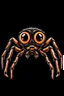 Placeholder: Making a jumping spider as a mascot with a black background with four eyes and two fangs