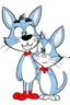 Placeholder: cartoon of tom and jerry. simple thin crisp lines. kids. no shading. with no color