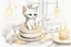 Placeholder: birthday cake, black and white chibi kitten in a beautiful kitchen, heart and love in the sunshine, watercolor and black ink outlines, sparkling golden glitter, ethereal, cinematic postprocessing, bokeh, dof