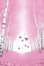 Placeholder: Butterflies and bubbles flying up to the sky through a pink birch forest