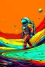 Placeholder: Cartoon of a spaceman in the vastness of apace, vivid colors