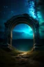 Placeholder: "Eerie Glow of the Portal Illuminating the Night Sky"