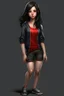 Placeholder: pretty girl, aged 15, dark hair, conventionally attractive, full body, sporty, lean, realistic