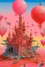 Placeholder: A light pink kingdom with hearts painted by Max Ernst