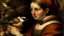 Placeholder: In Pieter Bruegel's painting, a woman gazes elegantly while a white-throated bushtit perches on her hand. The intricate details capture the beauty of nature and the peaceful coexistence between humans and wildlife. Bruegel's skillful composition brings harmony and serenity to this timeless masterpiece.